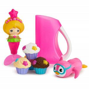 Cupcake party bath toy with shampoo rinser set 