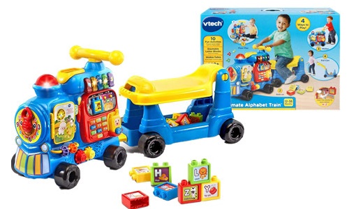 Blue Alphabet Train toy with gift box