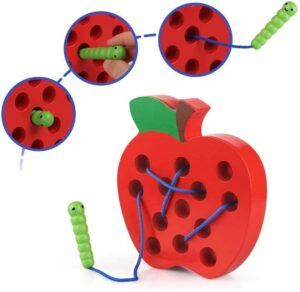Wooden Lacing Apple Threading Toys