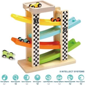 Wooden Ramp racser with 4 mini cars