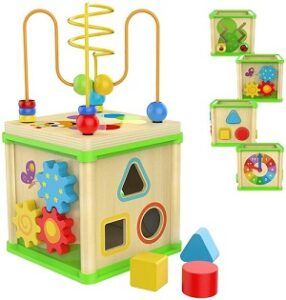 wooden activity cube 