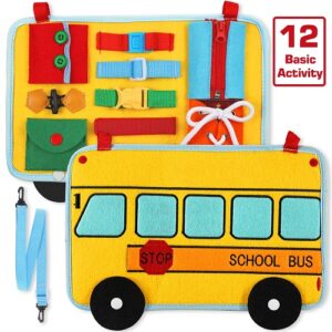 Toys for hyperactive toddlers-bus style activity board