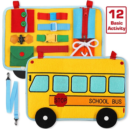 Toys for hyperactive toddlers-bus style activity board