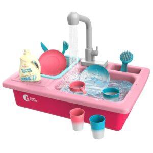 pretend play-pink kitchen sink toy
