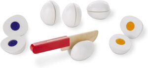 Easter toys for toddler boys-slice and sort wooden eggs