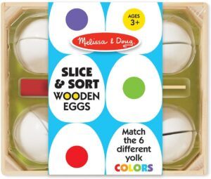 Easter toys for tslice and sort wooden eggs packageoddler boys-slice and sort wooden eggs