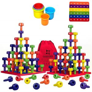 educational toys for 2 year olds-stacking peg board toy set