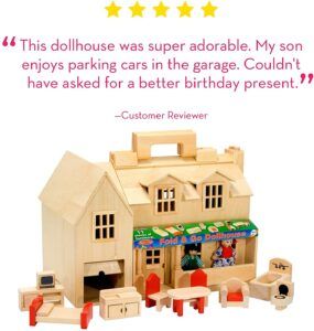 Top rated dollhouses for toddlers-Melissa & Doug Fold & Go Dollhouse fold