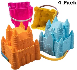 4 packs Sand Castle Building Kit-pink blue yellow orange 