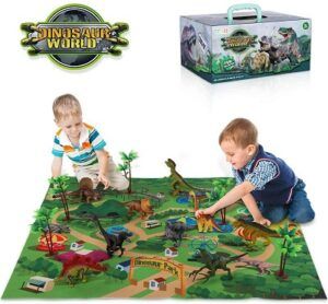 TEMI Dinosaur Toy Set with playmat