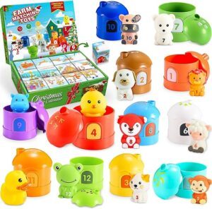 Christmas Advent Calendars with Farm Animal Toys for Toddlers