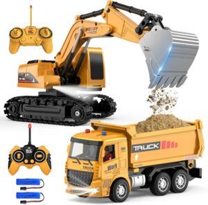 Remote Control Excavator and Dump Truck Toy Set